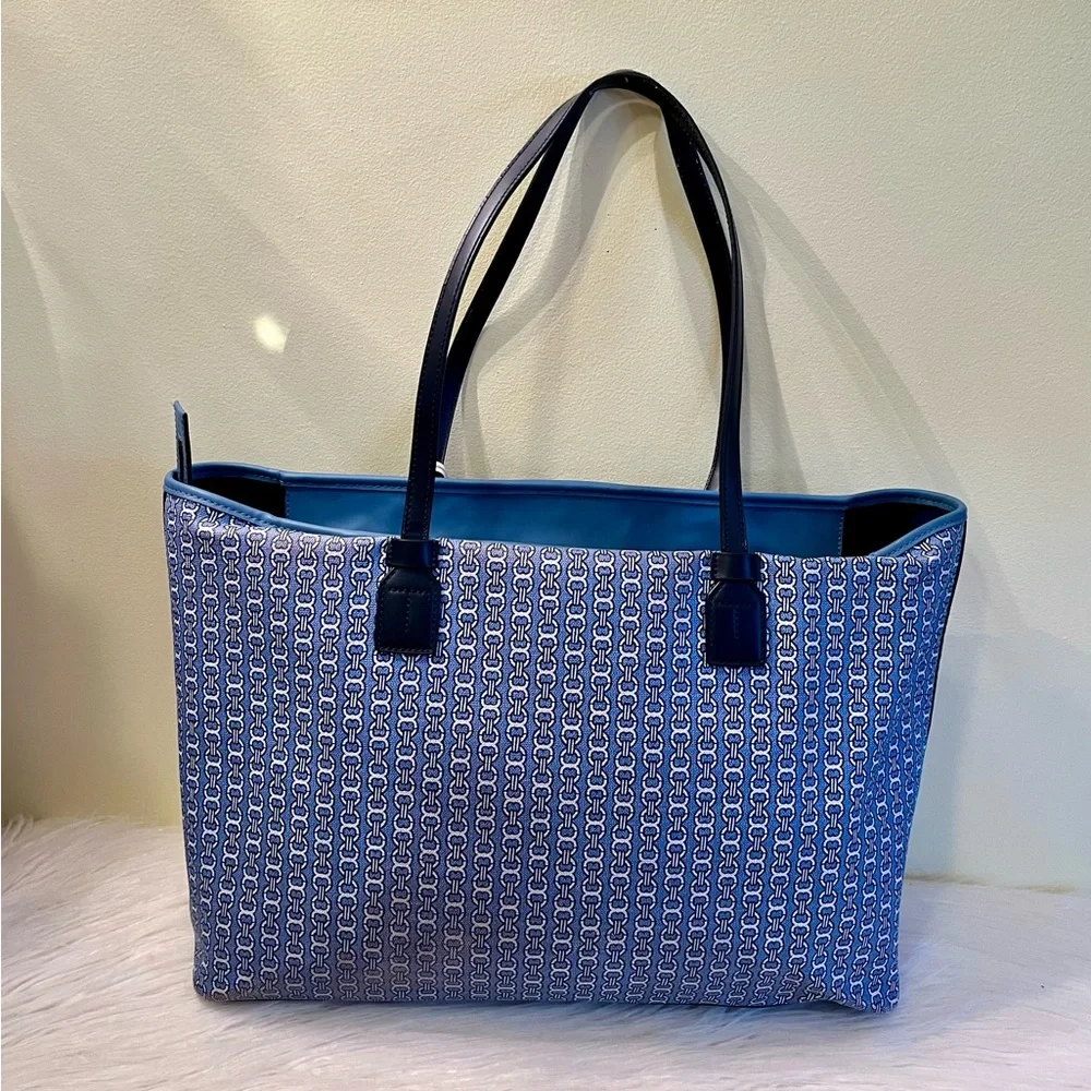 Tory Burch Coated Canvas/Leather Gemini Tote